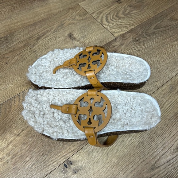 NWOT Tory Burch Miller cloud shearling in cognac - Size 5.5 - Picture 6 of 10